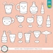 Kawaii Drinks Digital Stamp Pack - Black and White Clipart / Kawaii ...