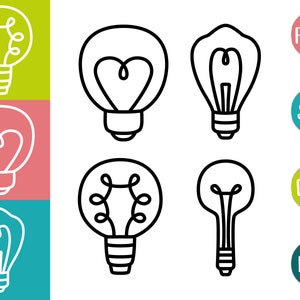 LIGHT BULB SVG / Light svg/ Idea Drawing svg / Hand Drawn svg / Heart Lightbuld - Instant Download