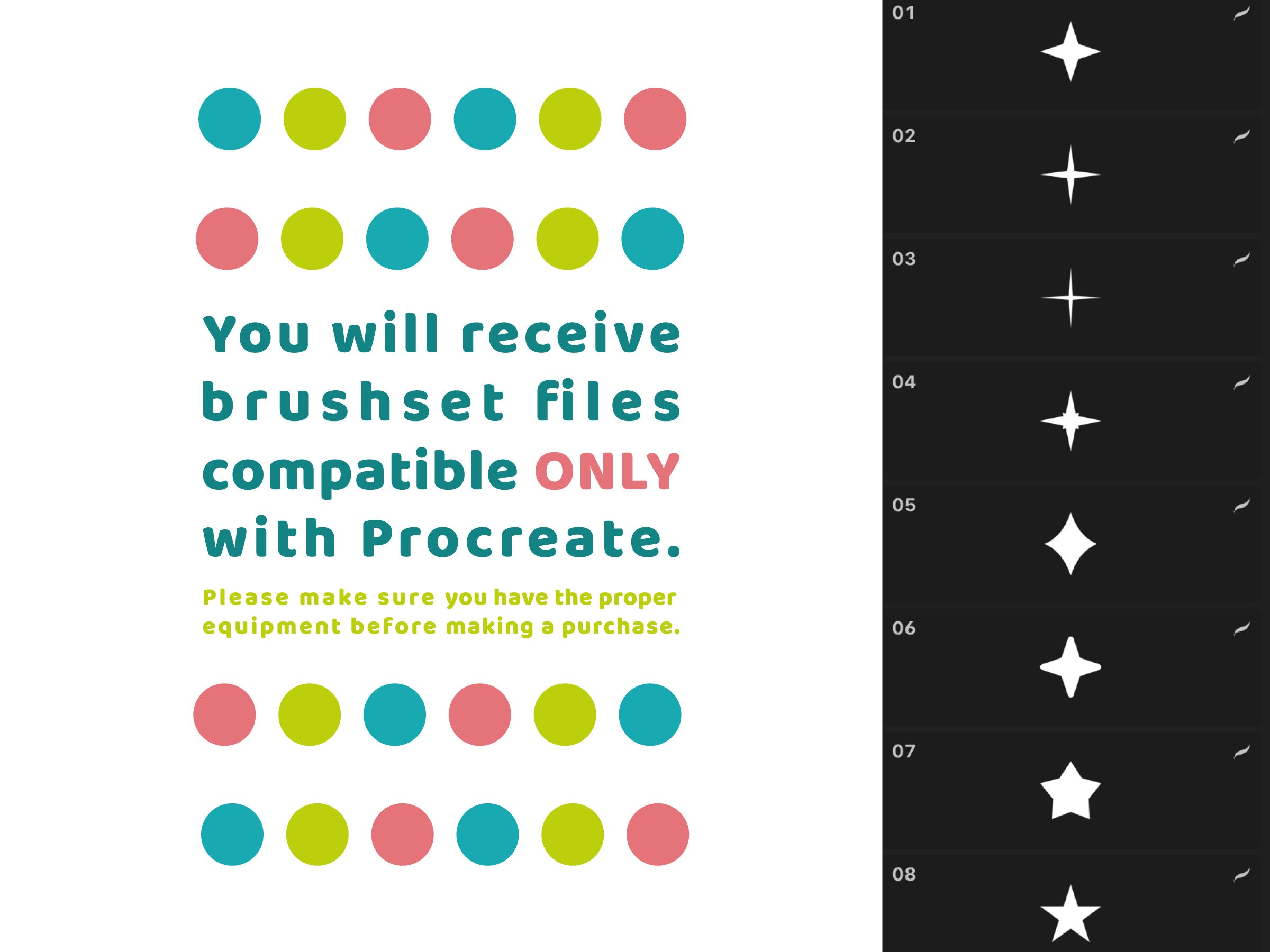 50 STAR PROCREATE STAMPS - Star Brushes for Procreate Art / Digital ...