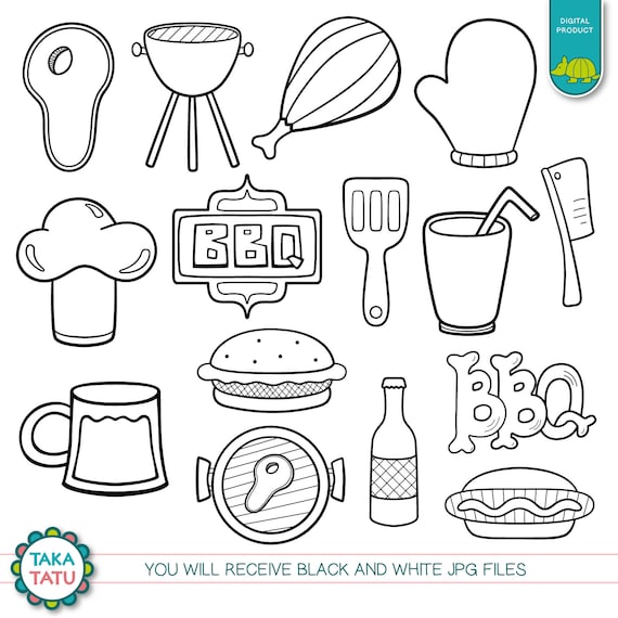 Bbq Clip Art Black And White