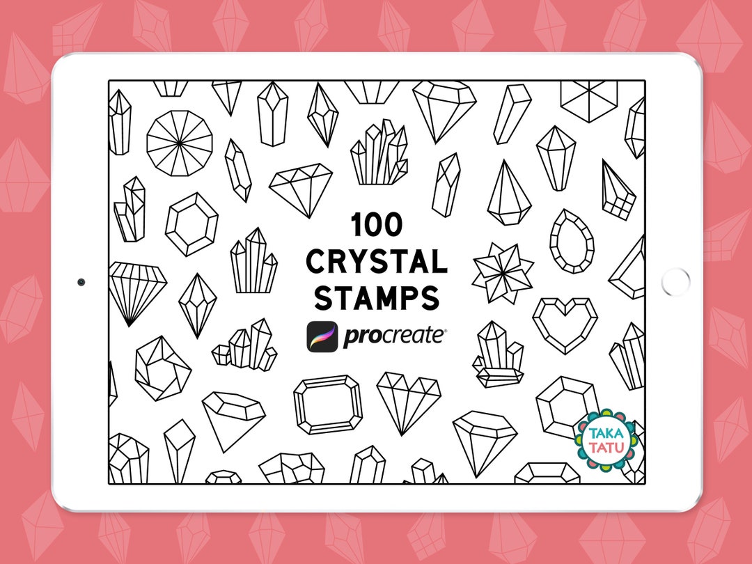 100 CRYSTAL PROCREATE STAMPS - Procreate Stamp Brushset / Easy to Use ...