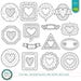 Hearts Digital Stamp Pack - Black and White Clipart / Valentines ...