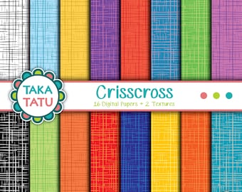 Criss Cross Digital Paper - Criss Cross Texture / Colorful Doodle Pattern / Scrapbook Paper / Printable Paper / Criss Cross Background Paper