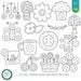 Buttons Digital Stamp Pack - Black and White / Cute Clip Art / Sewing ...