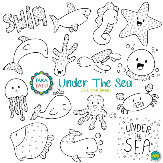 Under The Sea Digital Stamp Sea Clipart Sea Animals Clip Etsy Under The Sea Digital Stamp Sea Clipart Sea Animals Clip Etsy
