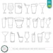 Party Drinks Digital Stamp Pack - Black and White Clipart / Cocktail ...