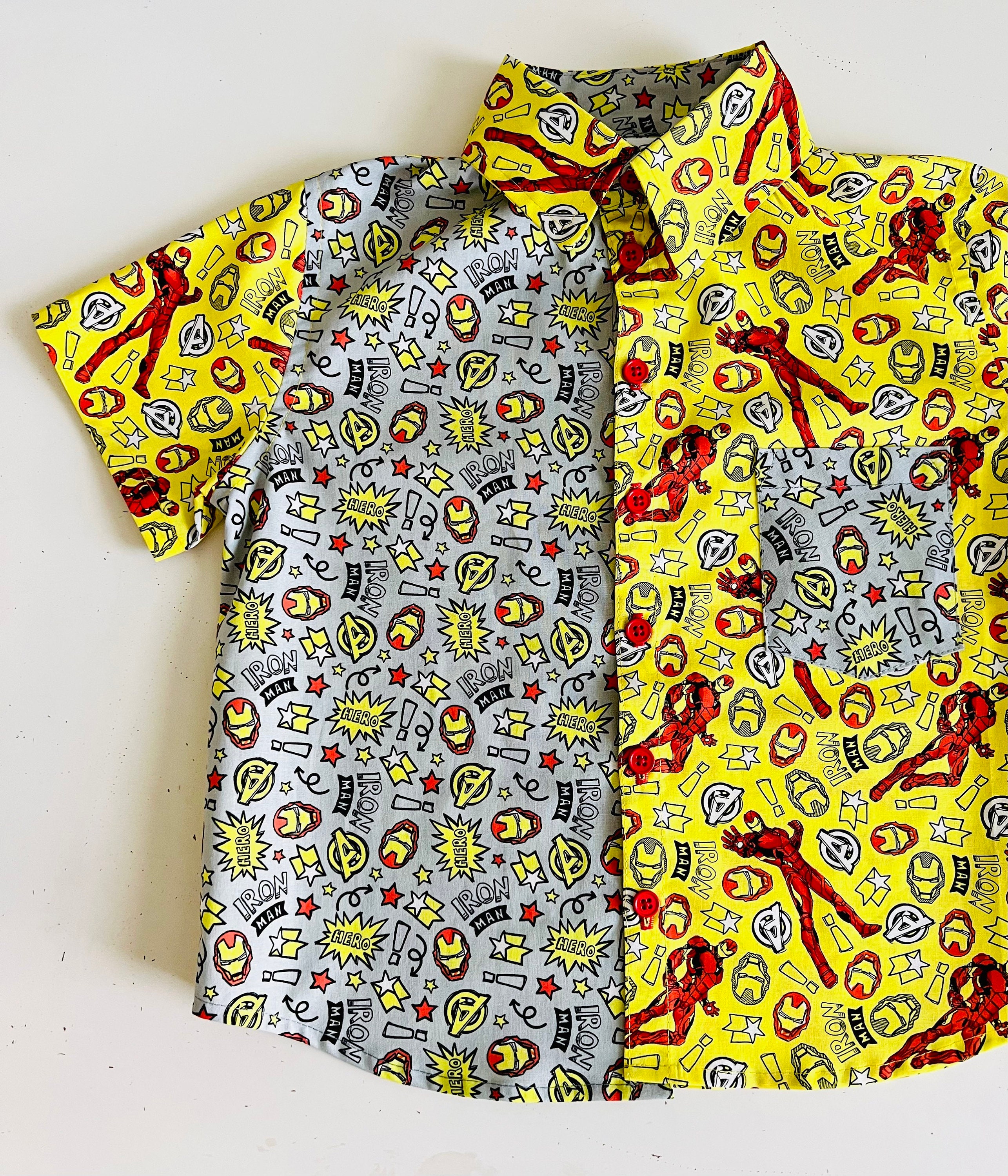I Am Iron Man Doodles Button Down 
