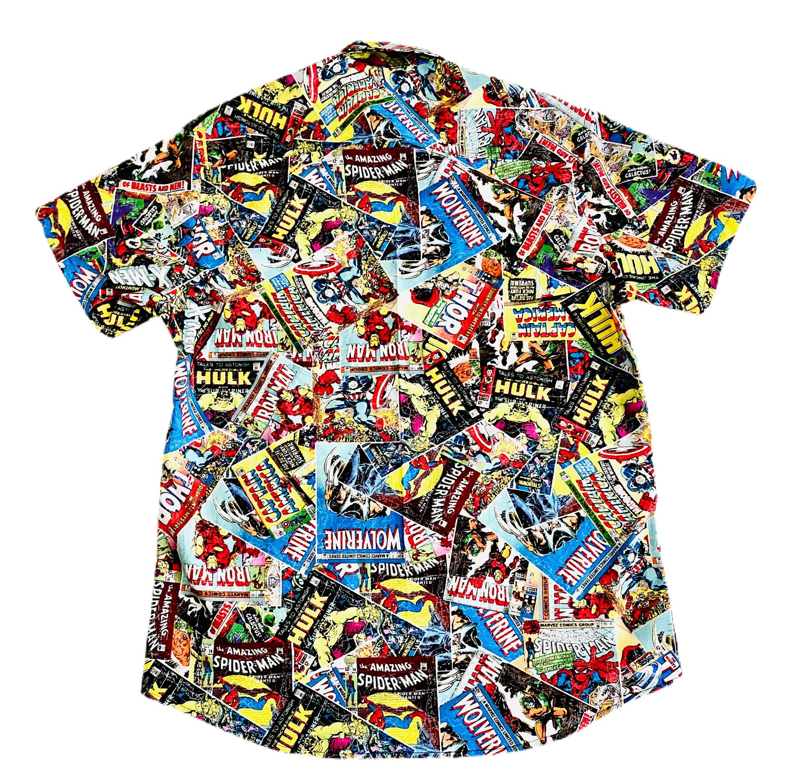 Mens Marvel Comic Book Cover Button up Dress Shirt Etsy UK