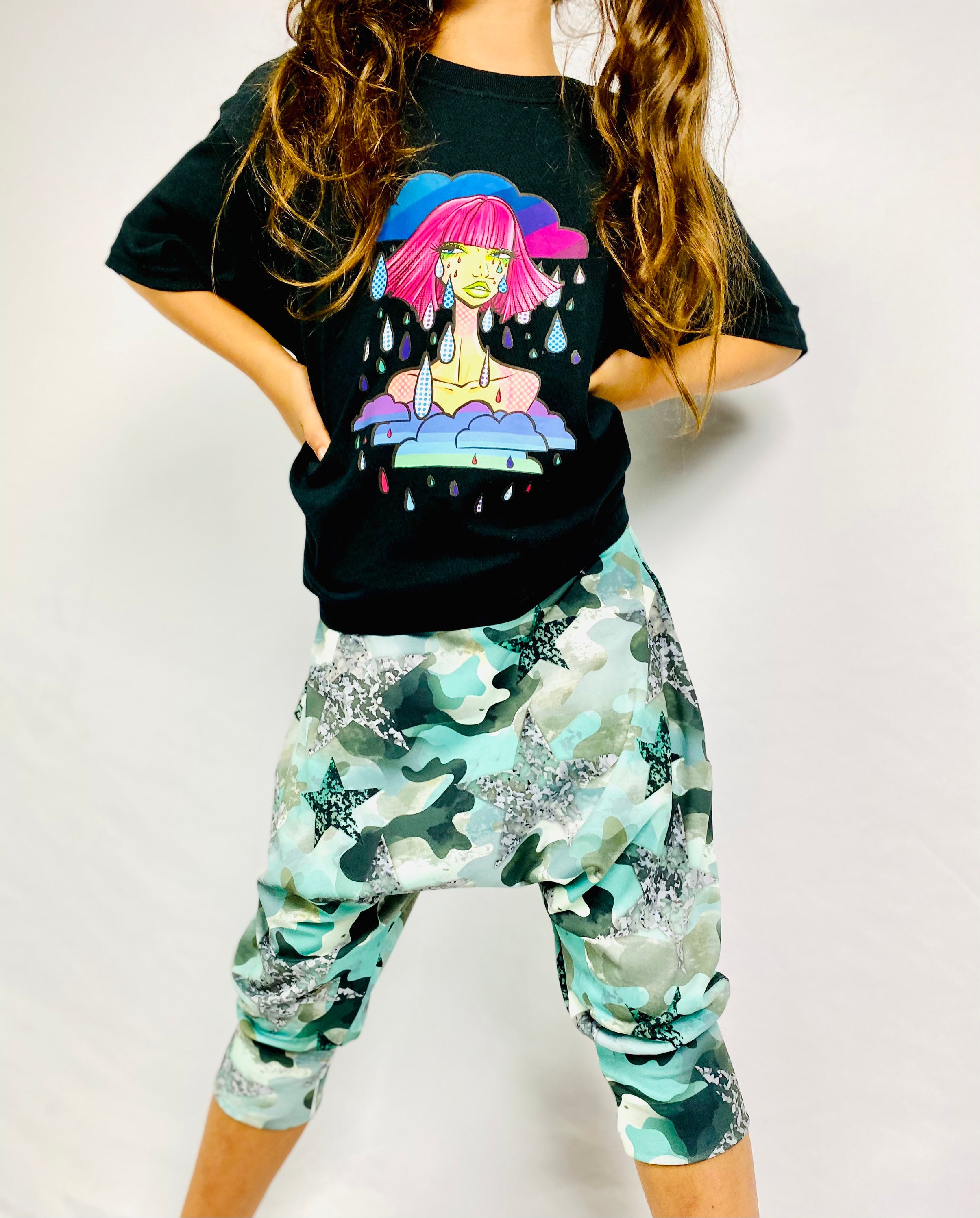 camo drop crotch pants