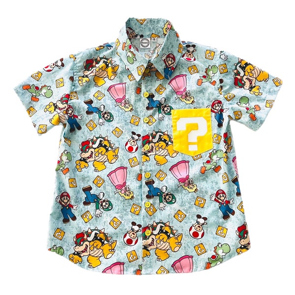 Level UP! Super Mario Button Down Collared Shirt