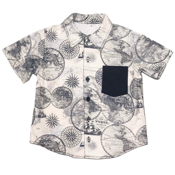 Nautical Button Down Shirt Etsy