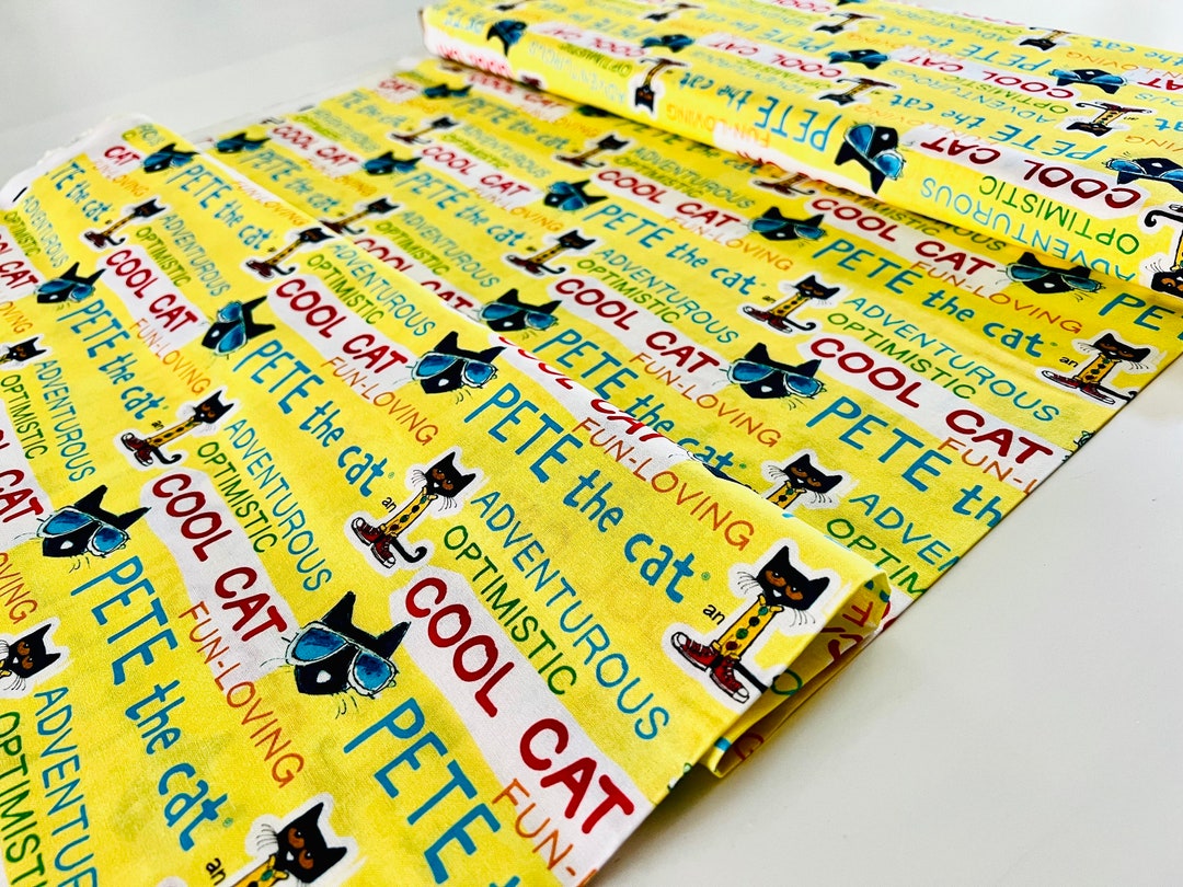 Pete the Cat cool Cat Fabric 100 Cotton by the Yard Etsy
