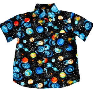 Space Galaxy Button Down Dress Shirt