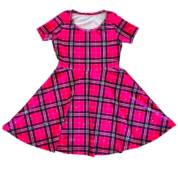 open lace back dress Easton Dress in Holiday Plaid main image 0
