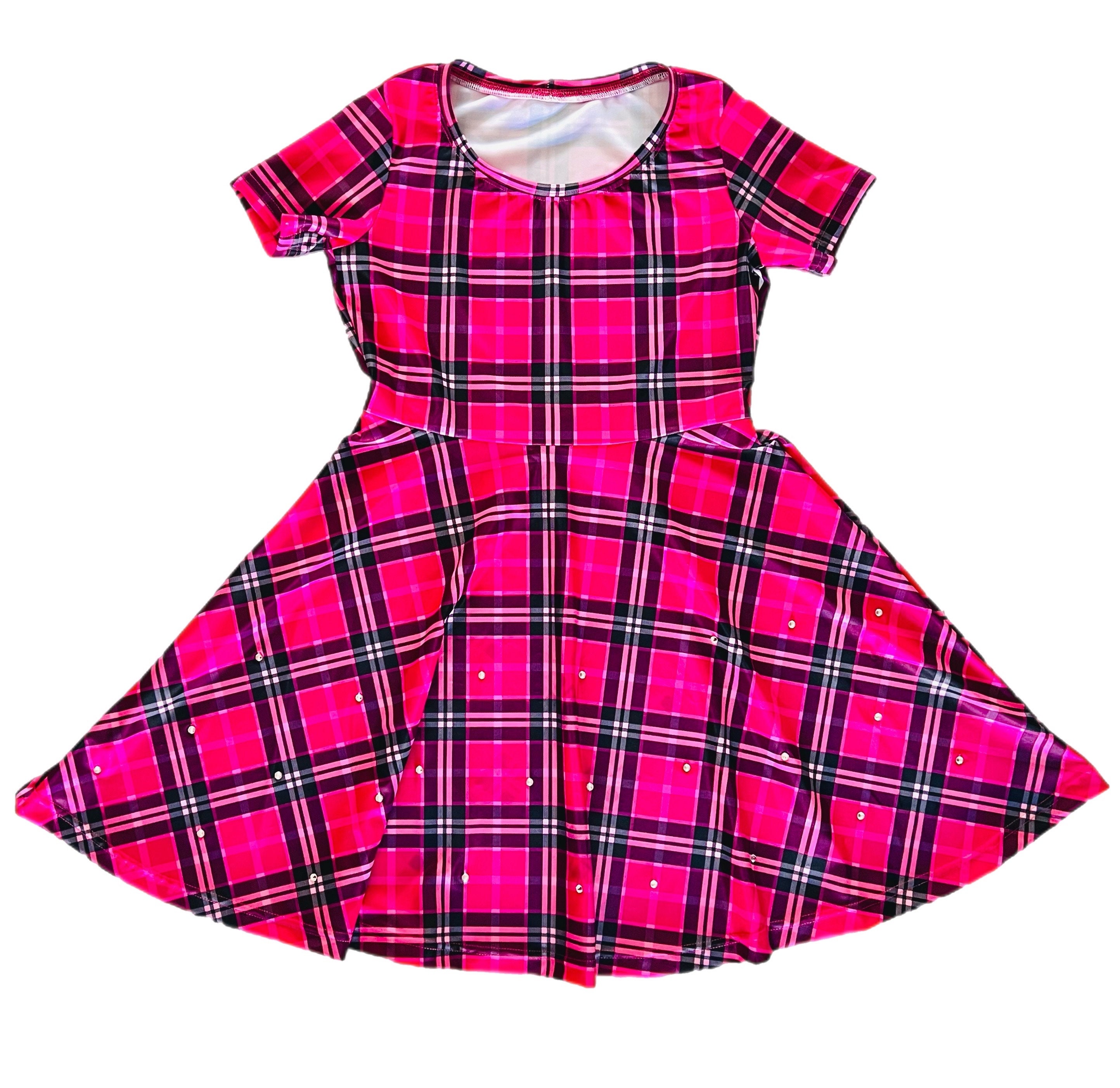 Hot Pink Plaid Dress - Etsy Hot Pink Plaid Dress - Etsy