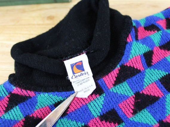 Vintage Carter's Kids (Size 6) 90's Sweater Geome… - image 4