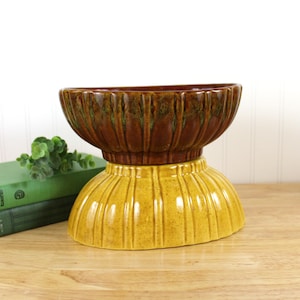 Haeger 9'' Planter Vintage Brown Mustard Mid Century Vintage