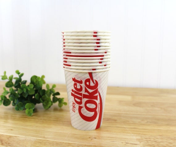 9oz 12oz 16oz 22oz Disposable Paper Cups Coca Cola Drinking Paper Cups With  Lids Cold Drinks Cup Catering Party Tableware Choose QTY 