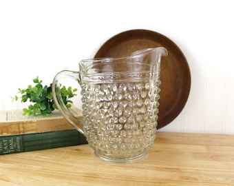 Vintage Anchor Hocking Clear Hobnail Pitcher | Glass Water Pitcher | F269