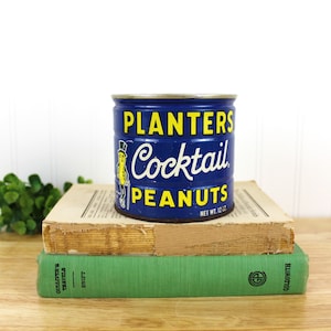 Vintage 12oz Planters Cocktail Peanuts Metal Can Advertising | E733