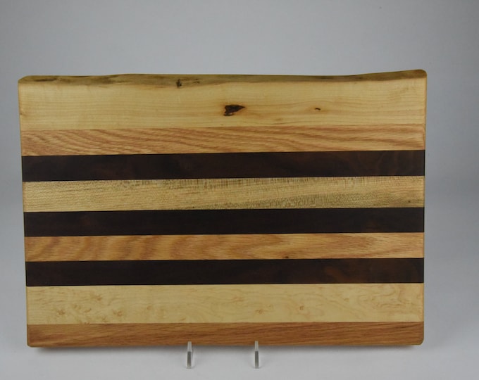 Cutting board, maple, oak and black walnut, tp22-59