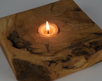 Tea light from maple burl , tp22-166