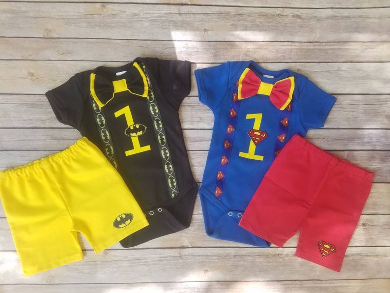 Boys birthday Boys Superman Birthday Outfit Superhero cape Boys first birthday outfit superman MizThings superhero party outfit