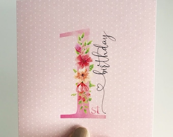 Beautiful Bouquet First Birthday Mini Card