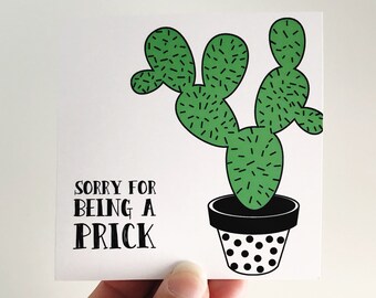 Sorry Cactus Mini Card