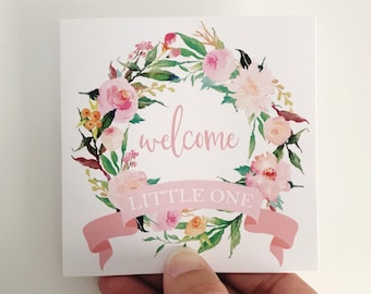 Baby Girl Mini Card {SWEET WREATH}