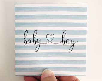 Baby Boy Mini Card {BLUE STRIPES}