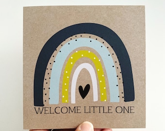 Welcome Little One Card {BLUE RAINBOW}