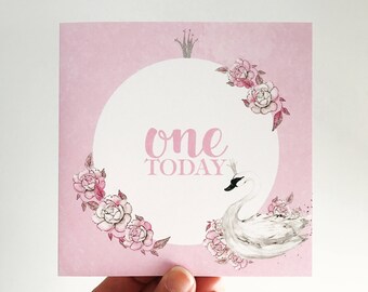 Swan One Today Birthday Card