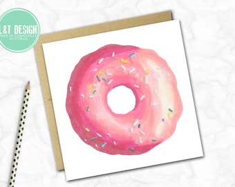 Pink Iced Donut Mini Card