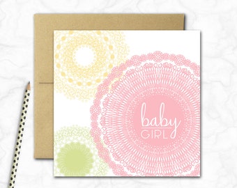 Baby Girl Mini Card {SWEET PASTELS}