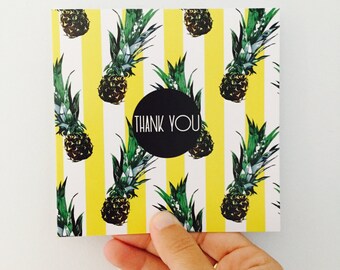 Thank You Card {PINEAPPLE STRIPES}