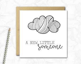 New Baby Mini Card {MONO CLOUDS}