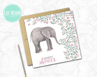 Sweet Elephant Baby Shower Card