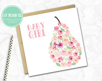 Pear Sweet Baby Girl Mini Card