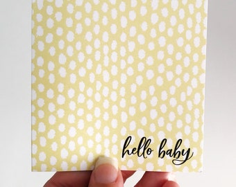 Hello Baby Spotted Mini Card {Various Colours}