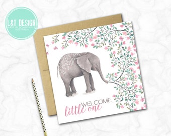 Sweet Elephant New Baby Mini Card