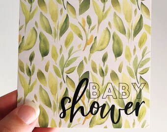 Leafy Love Baby Shower Mini Card