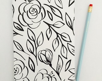Notebook - Classic Monochrome Floral