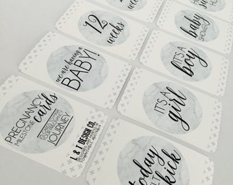 Pregnancy Milestone Cards - Classic Marble