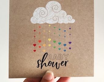 Cloudy Colour Baby Shower Card