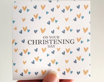 Christening Mini Card {HEARTS}