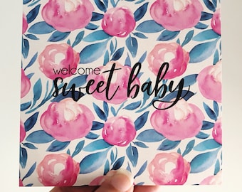 Welcome Baby Card (ROSY GIRL)