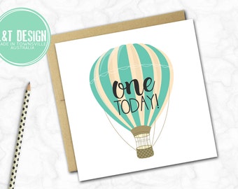 First Birthday Card {HOT AIR BALLOON}