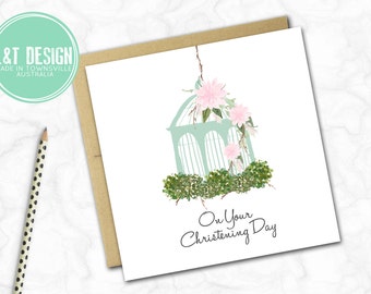 Christening Mini Card {Teal blue}