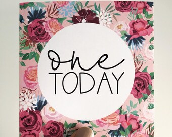 Rosie Posie First Birthday Mini Card